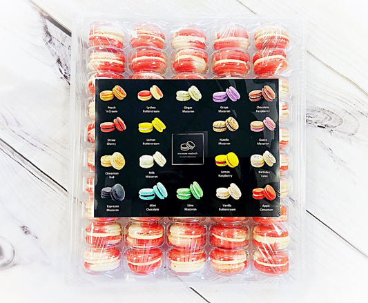 50 Pack Peppermint French Macaron Value Pack - Macaron Centrale