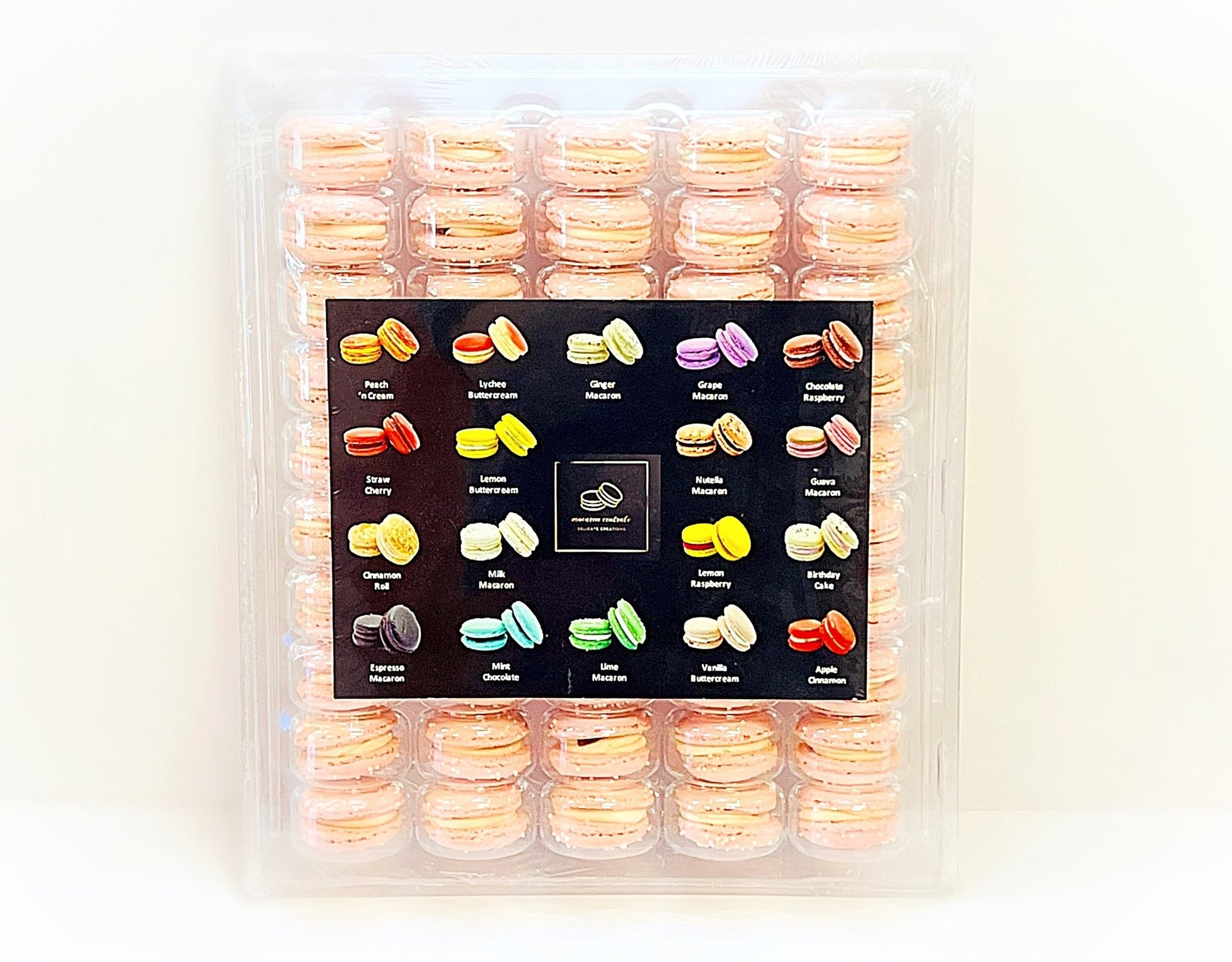 50 Pack Peppermint Raspberry French Macaron Value Pack - Macaron Centrale