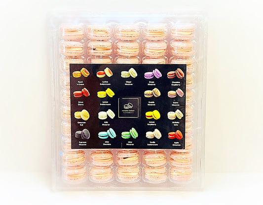 50 Pack Peppermint Raspberry French Macaron Value Pack - Macaron Centrale