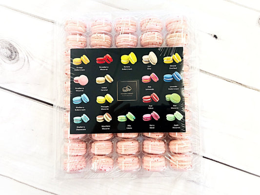 50 Pack Pomegranate French Macaron Value Pack - Macaron Centrale