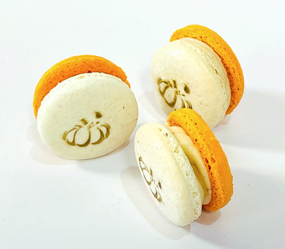 50 Pack Pumpkin Spice Caramel French Macarons | ideal for celebratory events. - Macaron Centrale