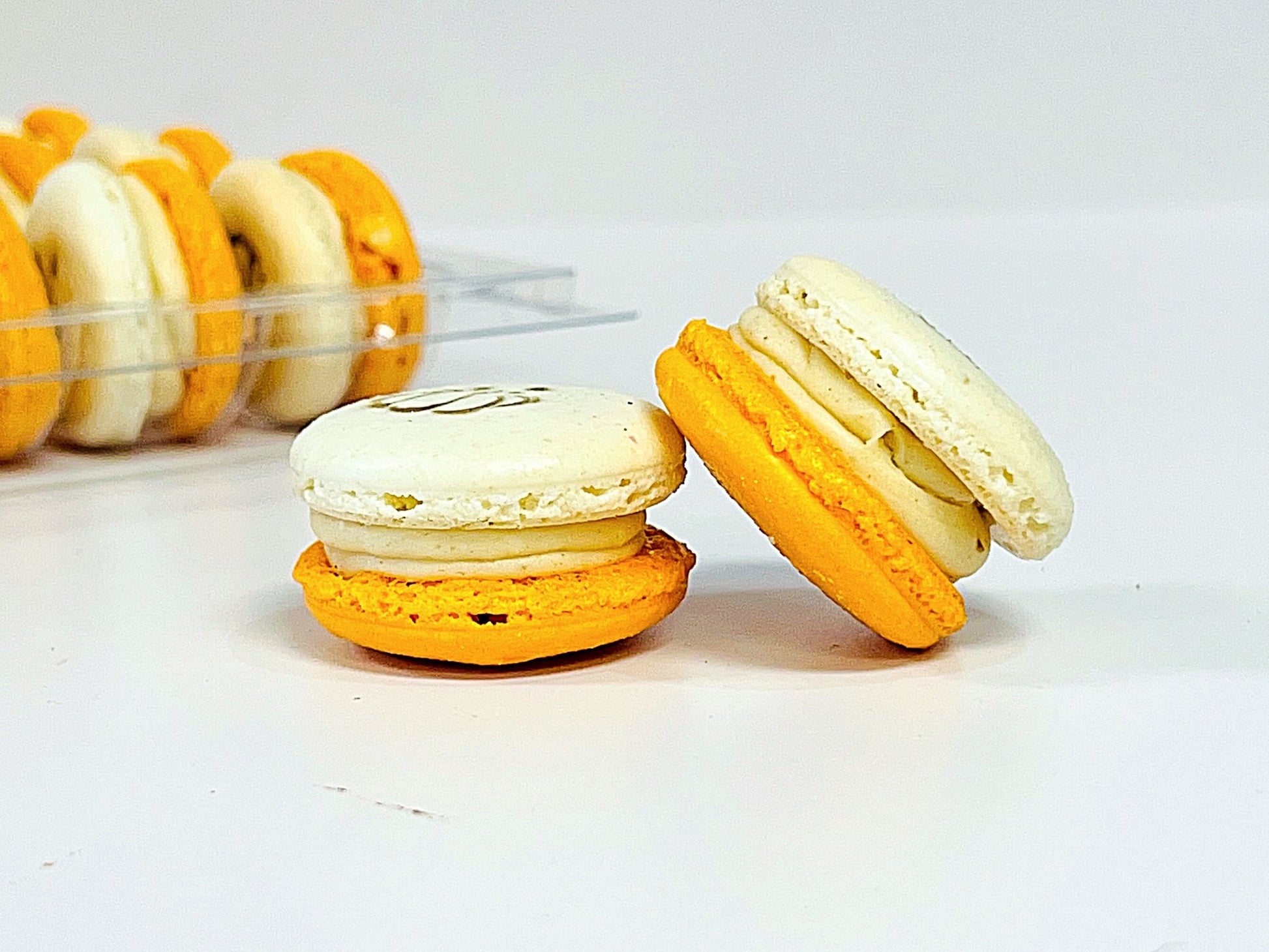 50 Pack Pumpkin Spice Caramel French Macarons | ideal for celebratory events. - Macaron Centrale