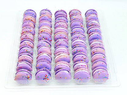 50 Pack Purple Birthday (Blueberry Pomegranate) French Macaron Value Pack - Macaron Centrale