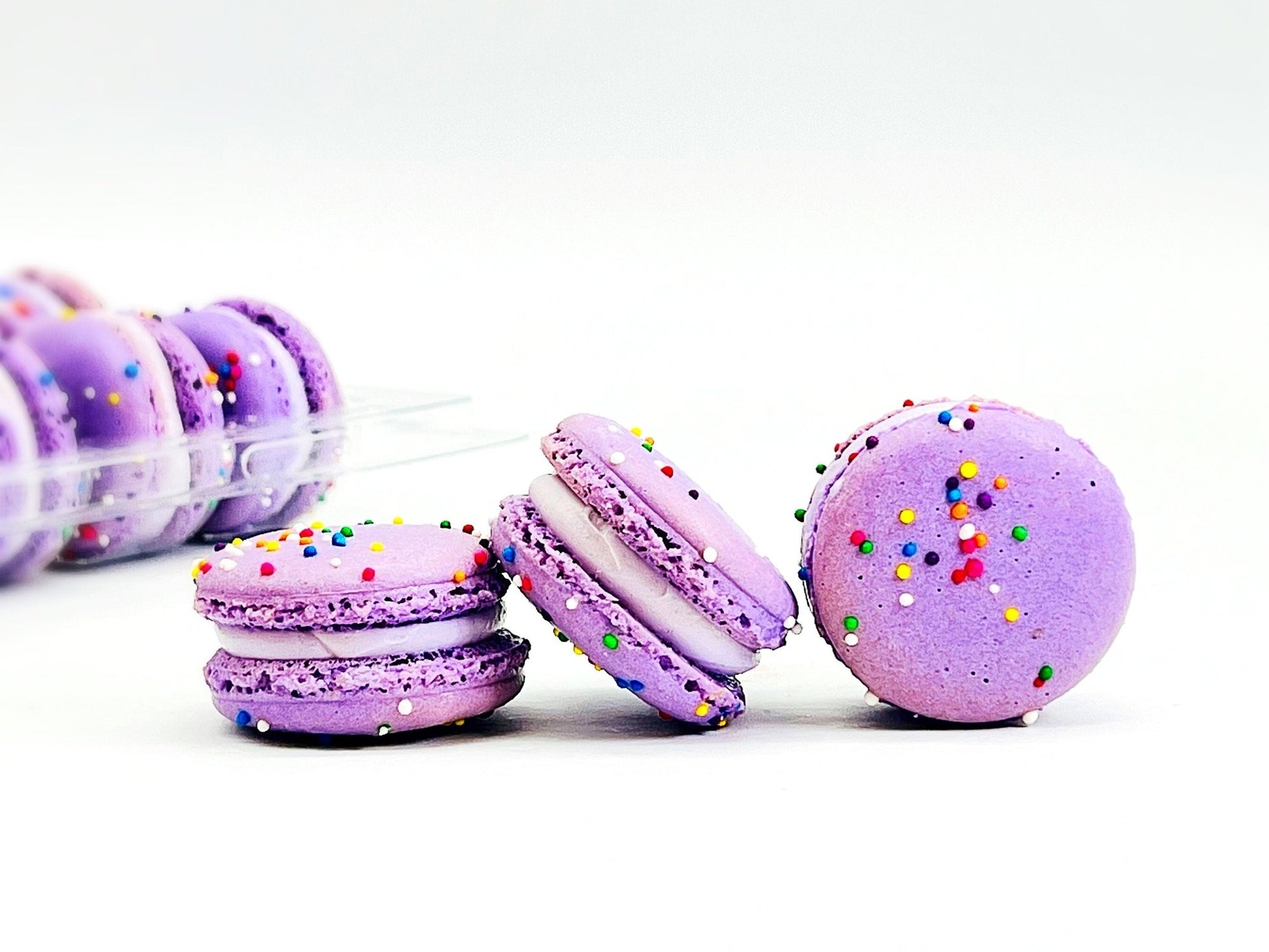 50 Pack Purple Birthday (Blueberry Pomegranate) French Macaron Value Pack - Macaron Centrale