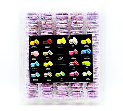 50 Pack Purple Birthday (Blueberry Pomegranate) French Macaron Value Pack - Macaron Centrale