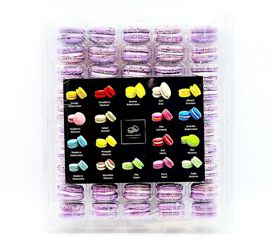 50 Pack Purple Birthday (Blueberry Pomegranate) French Macaron Value Pack - Macaron Centrale