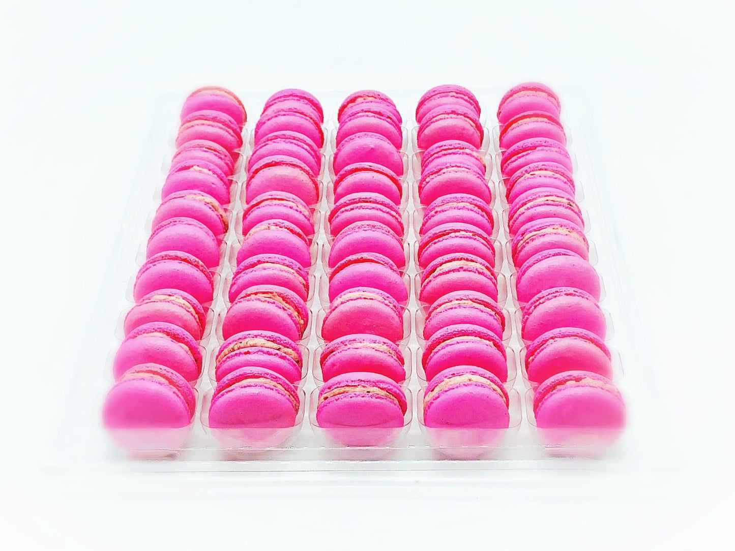 50 Pack Raspberry Buttercream French Macaron Value Pack - Macaron Centrale