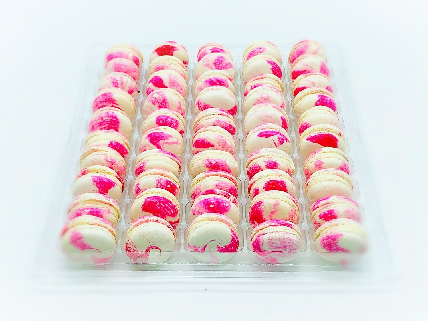 50 Pack Raspberry Cheesecake French Macaron Value Pack - Macaron Centrale
