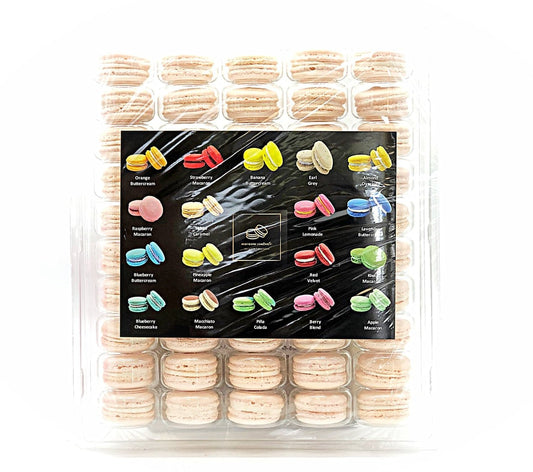 50 Pack Raspberry Chocolate Buttercream French Macaron Value Pack - Macaron Centrale
