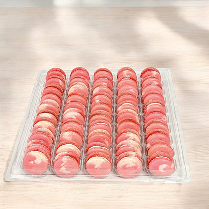 50 Pack Raspberry Ombre French Macaron Value Pack - Macaron Centrale