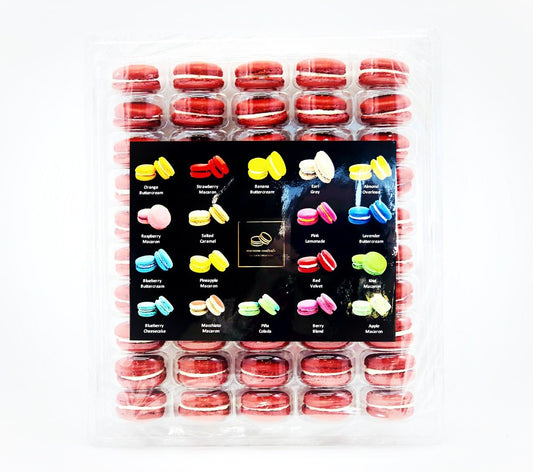 50 Pack Red Velvet French Macaron Value Pack - Macaron Centrale