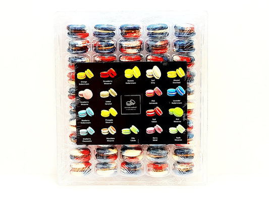 50 Pack Rocky Road | Red, Navy Blue & White - Macaron Centrale