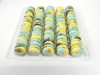 50 Pack Space Edition Mac | Pastel Blue Nebula Macarons - Macaron Centrale