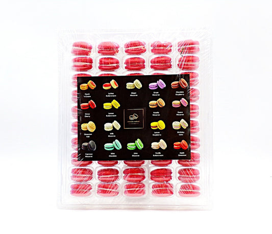 50 Pack Straw - Cherry French Macaron Value Pack - Macaron Centrale