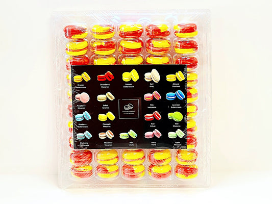 50 Pack Strawberry Pineapple French Macaron Value Pack - Macaron Centrale