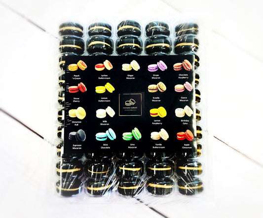 50 Pack Thai Black Coffee French Macaron Value Pack - Macaron Centrale