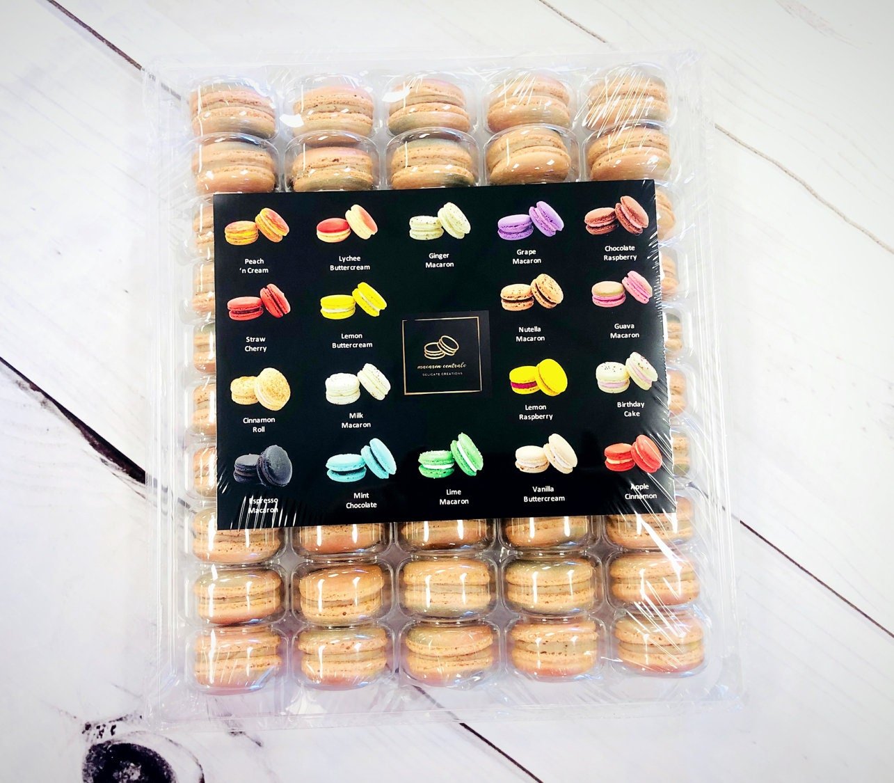 50 Pack The Mars ( Whipped Chocolate Ganache Caramel Macaron) | French Macaron Value Pack - Macaron Centrale