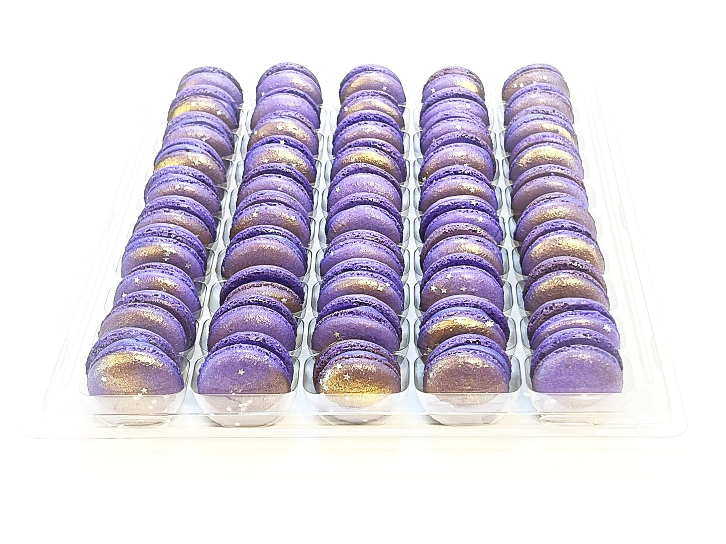 50 Pack The Neptune ( Blueberry Pudding Buttercream) | French Macaron Value Pack - Macaron Centrale