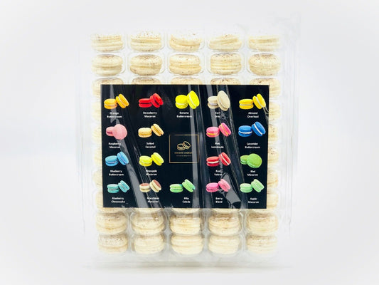 50 Pack White Chocolate French Macaron Value Pack - Macaron Centrale