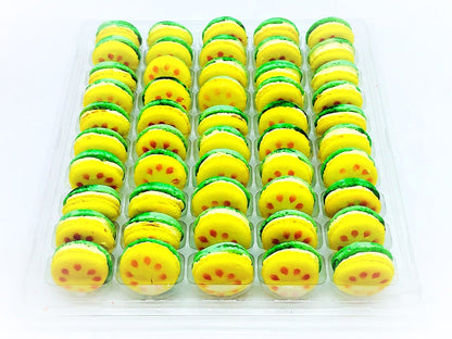 50 Pack Yellow Watermelon French Macaron Value Pack - Macaron Centrale