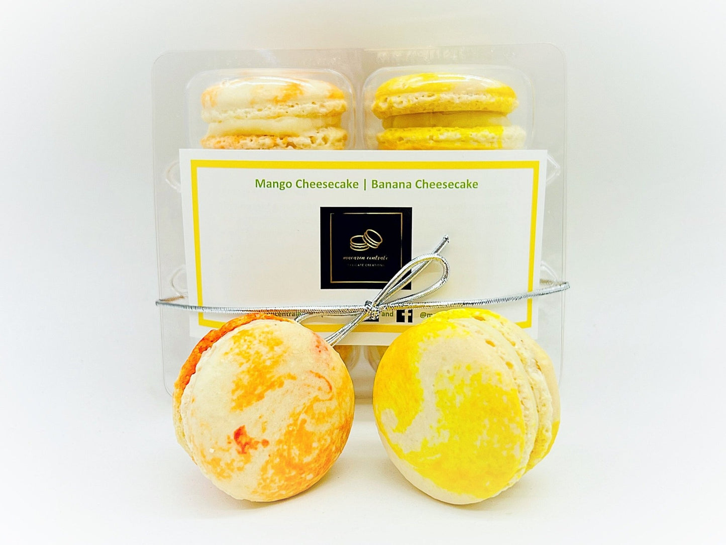 6 Mango Cheesecake & Banana Cheesecake Macarons Value Pack - Macaron Centrale