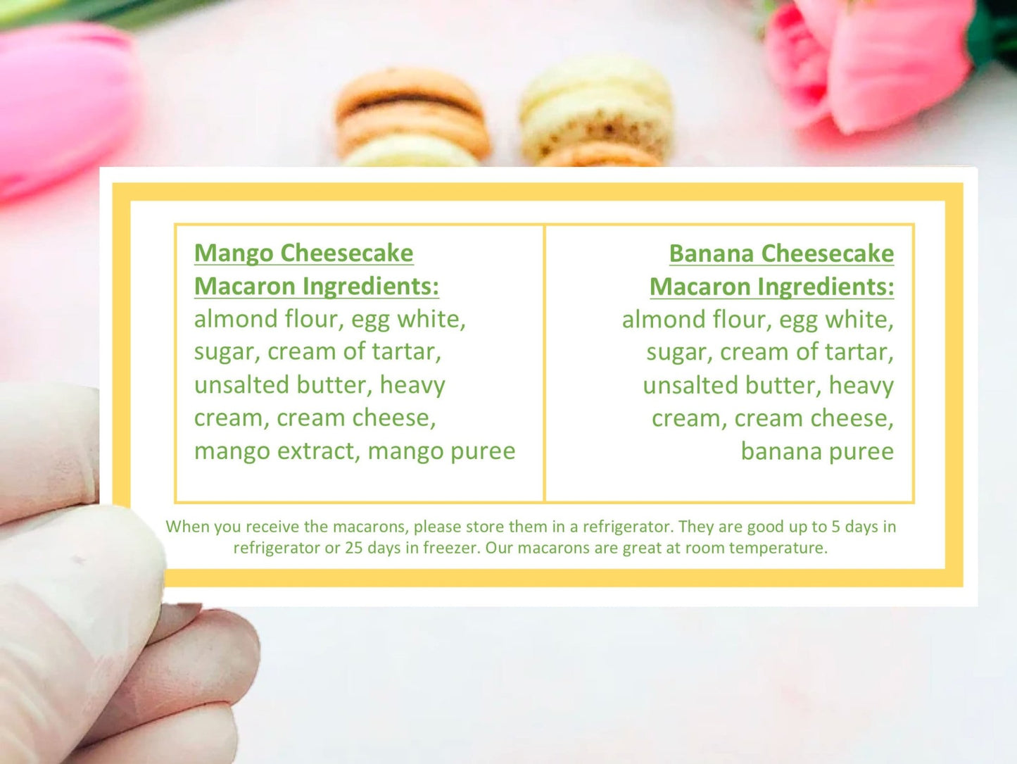 6 Mango Cheesecake & Banana Cheesecake Macarons Value Pack - Macaron Centrale