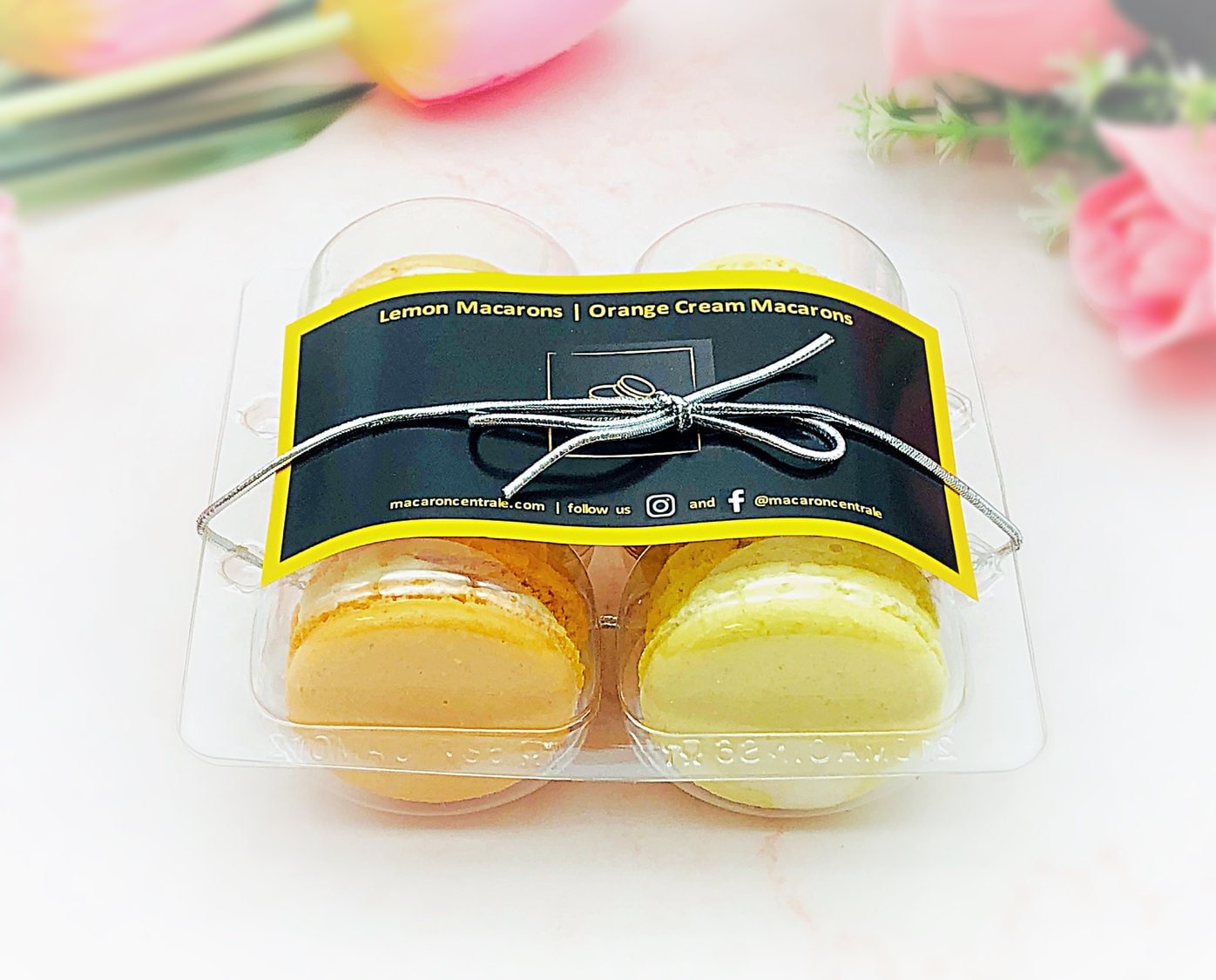 6 Orange & Lemon Macarons Value Pack - Macaron Centrale