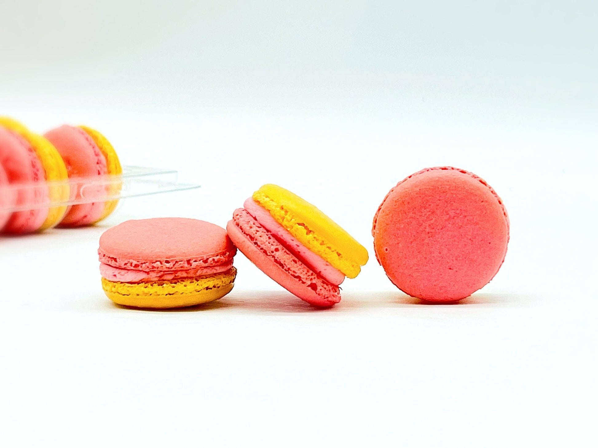 6 Pack Apricot - Raspberry French Macarons - Macaron Centrale