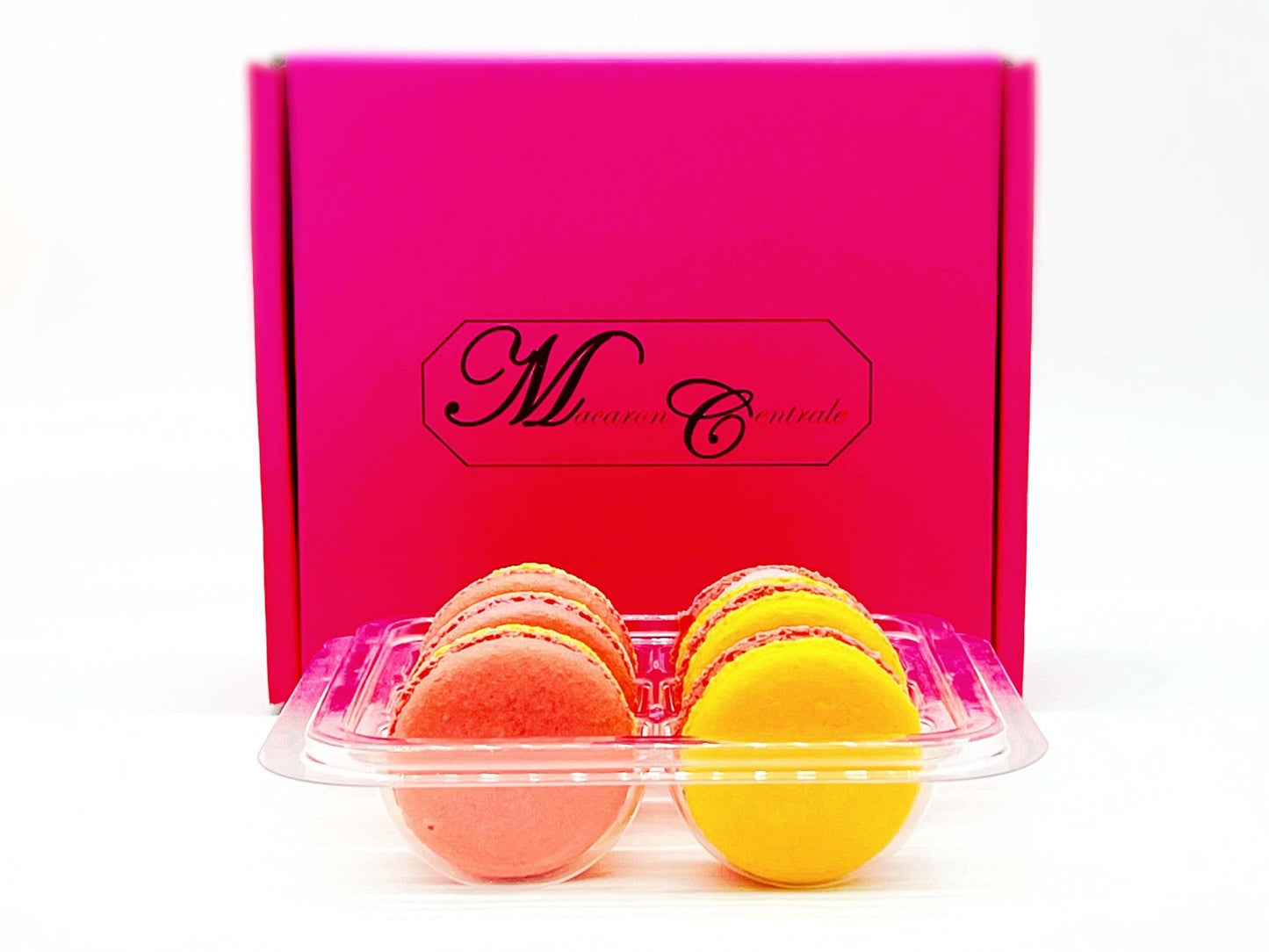 6 Pack Apricot - Raspberry French Macarons - Macaron Centrale