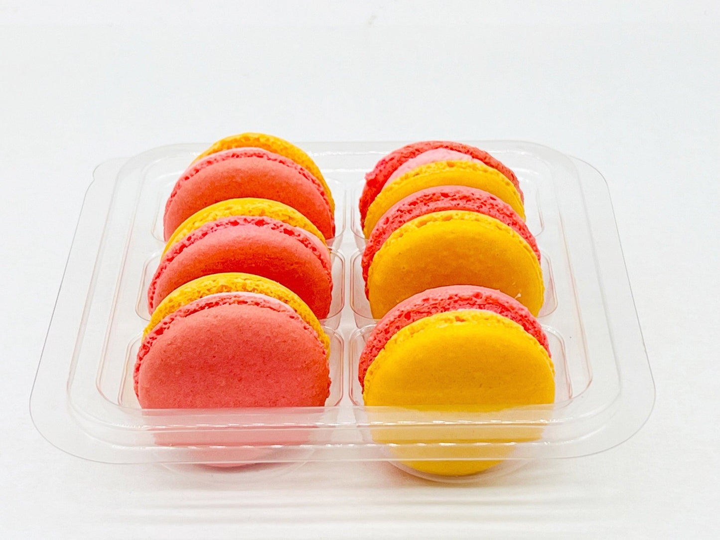 6 Pack Apricot - Raspberry French Macarons - Macaron Centrale