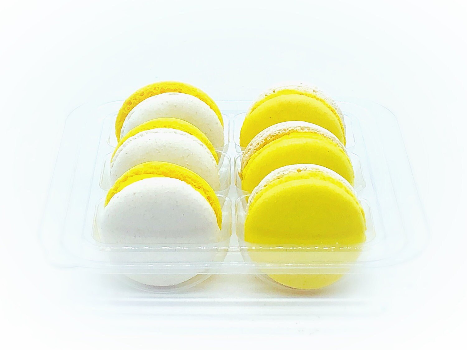 6 Pack Banana White Chocolate Ganache Macarons - Macaron Centrale