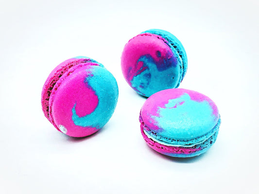 6 Pack Blue Raspberry French Macarons - Macaron Centrale
