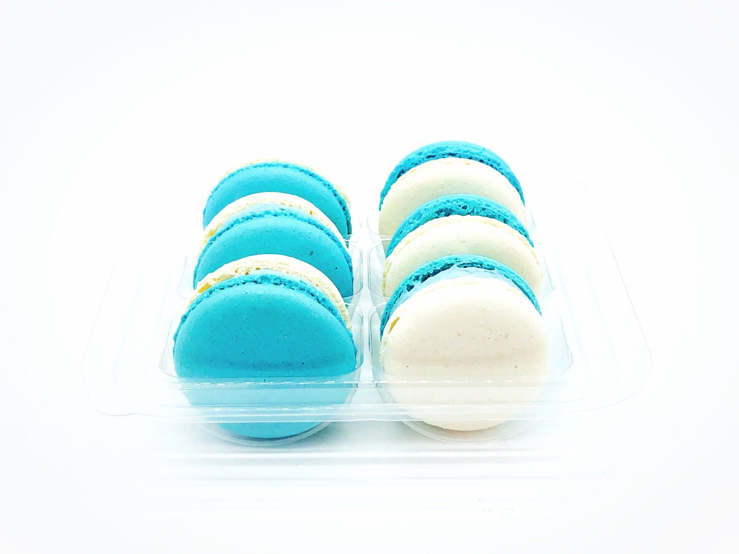 6 Pack Blueberry White Chocolate Ganache Macarons - Macaron Centrale