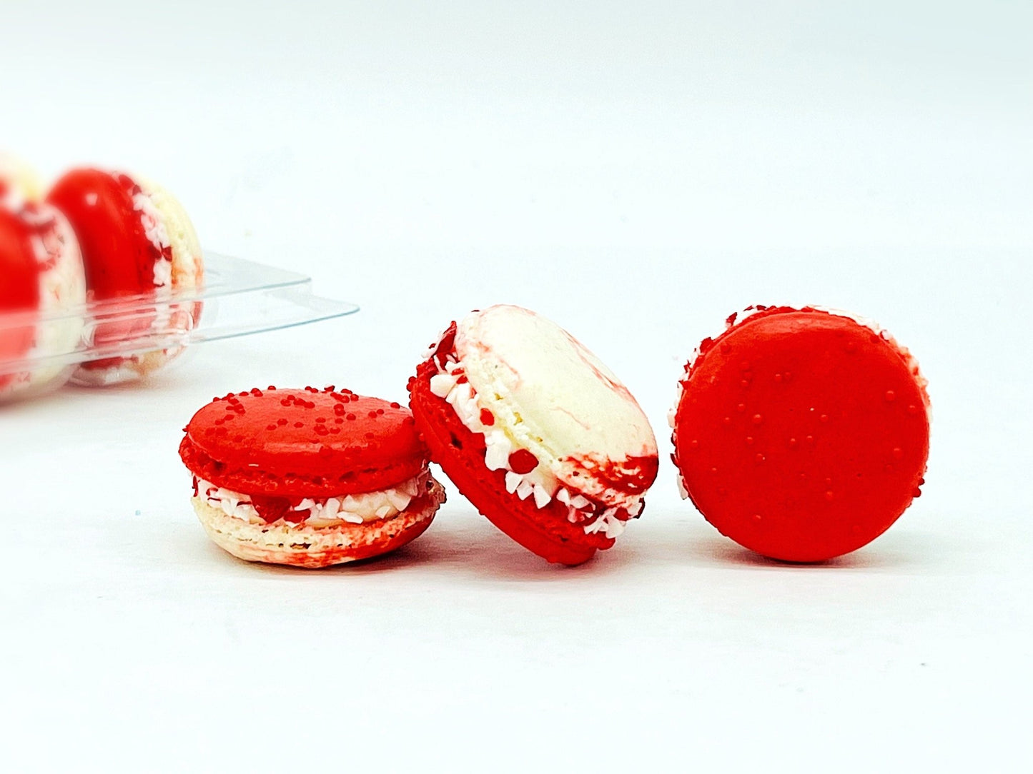 6 Pack Candy Cane French Macarons - Macaron Centrale