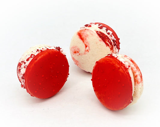 6 Pack Candy Cane French Macarons - Macaron Centrale
