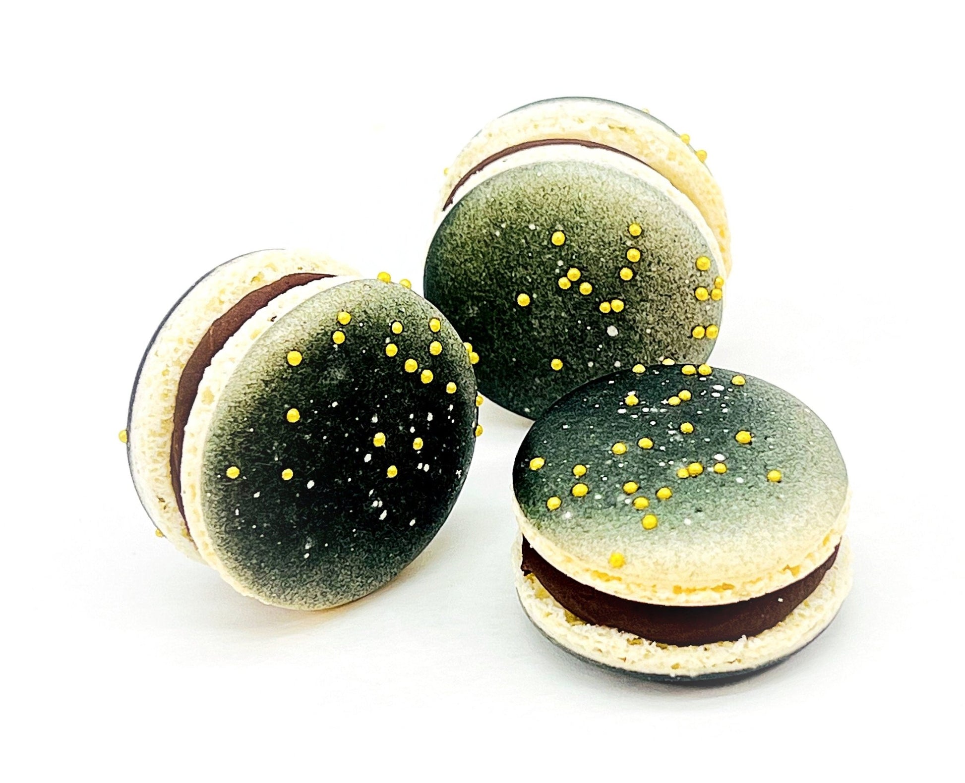 6 Pack Dark Chocolate Milk Jam French Macarons - Macaron Centrale