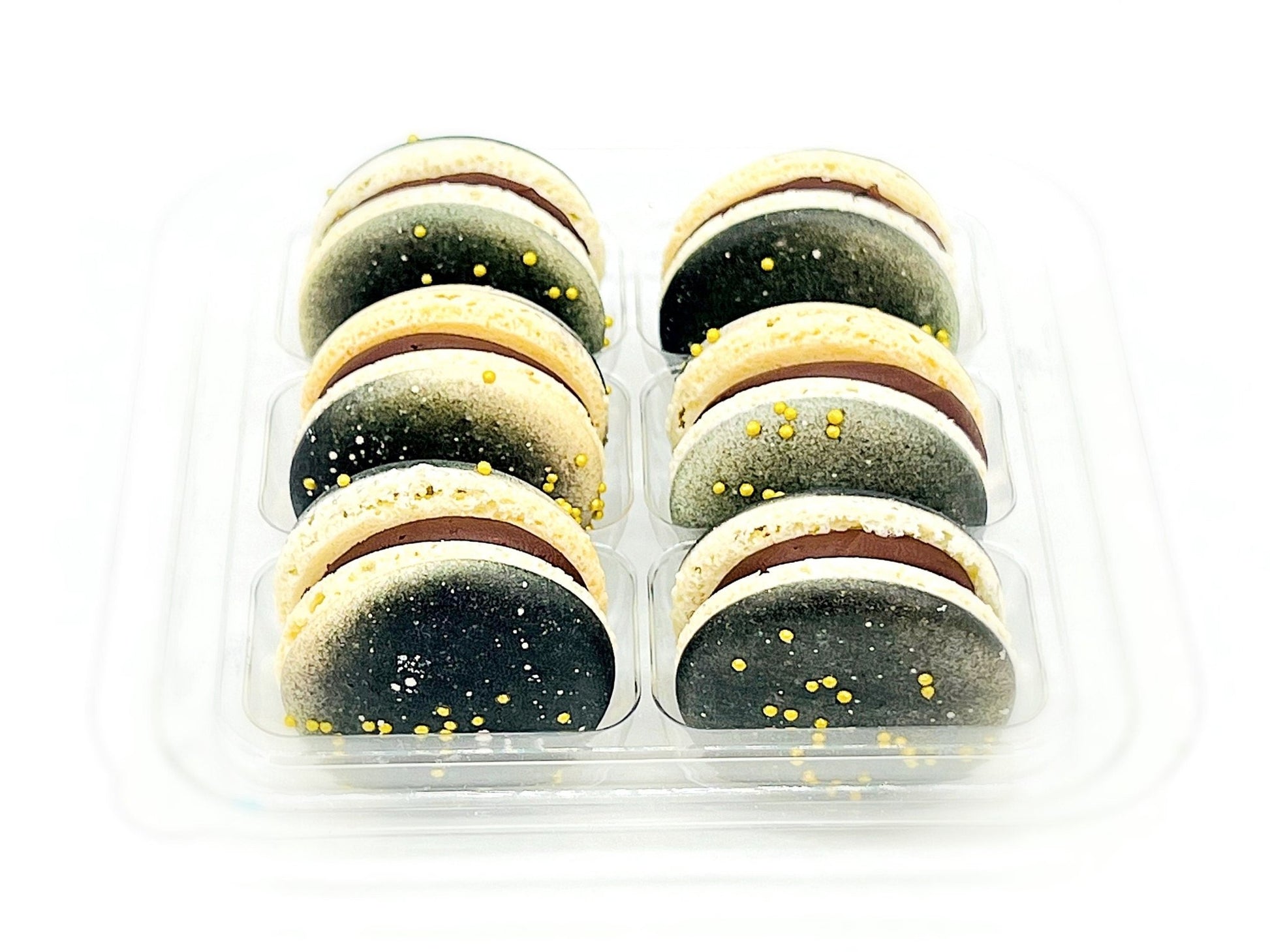 6 Pack Dark Chocolate Milk Jam French Macarons - Macaron Centrale