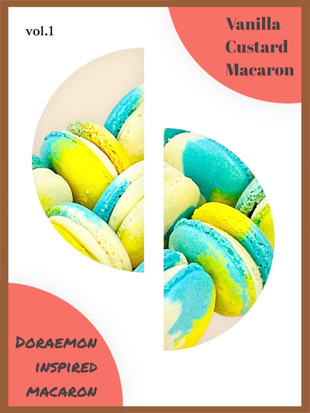 6 Pack Doraemon Inspired French Macaron | Vanilla Custard Macarons - Macaron Centrale6 Pack