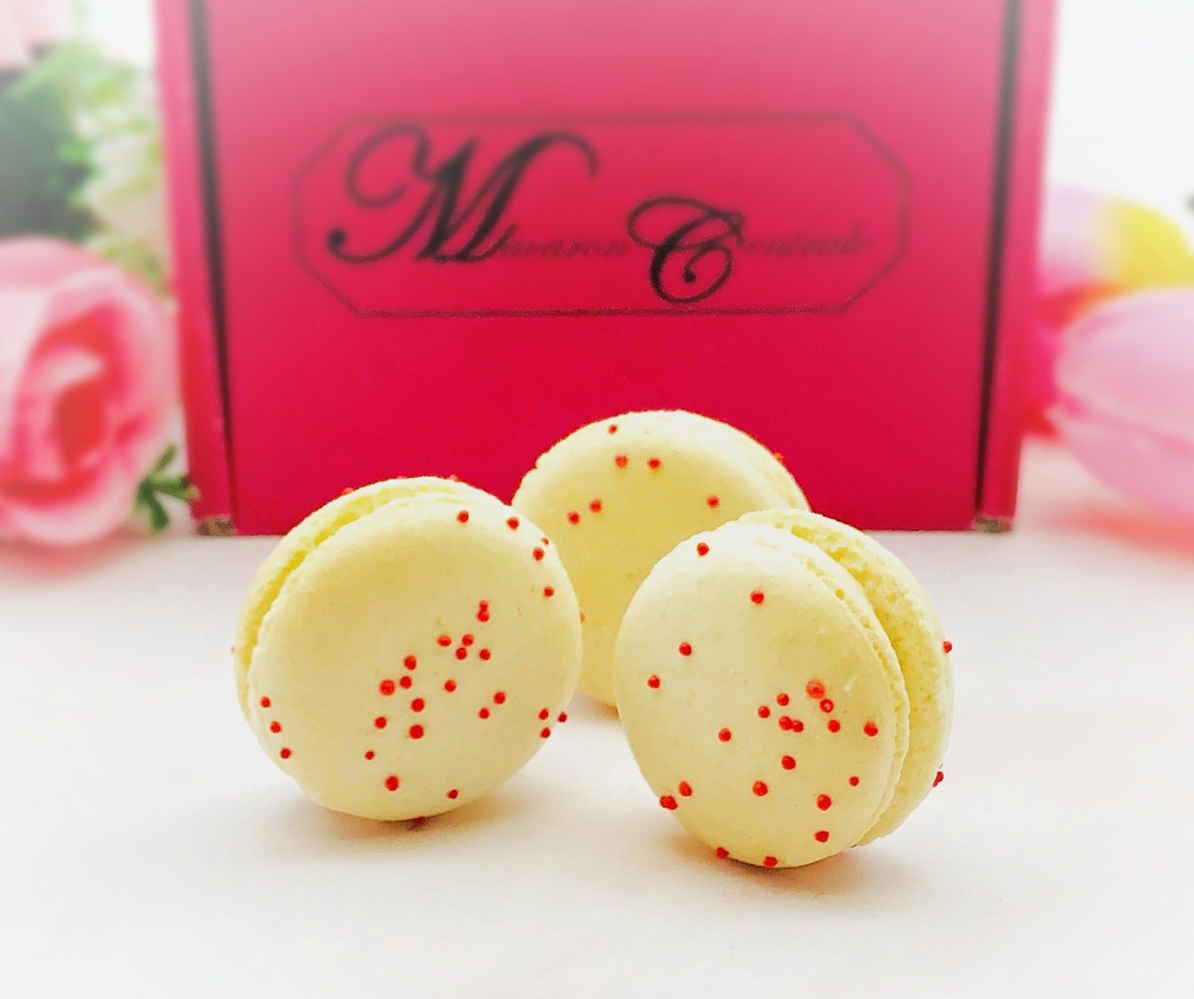 6 Pack Grapefruit French Macarons | Perfect for your next celebratory events. - Macaron Centrale