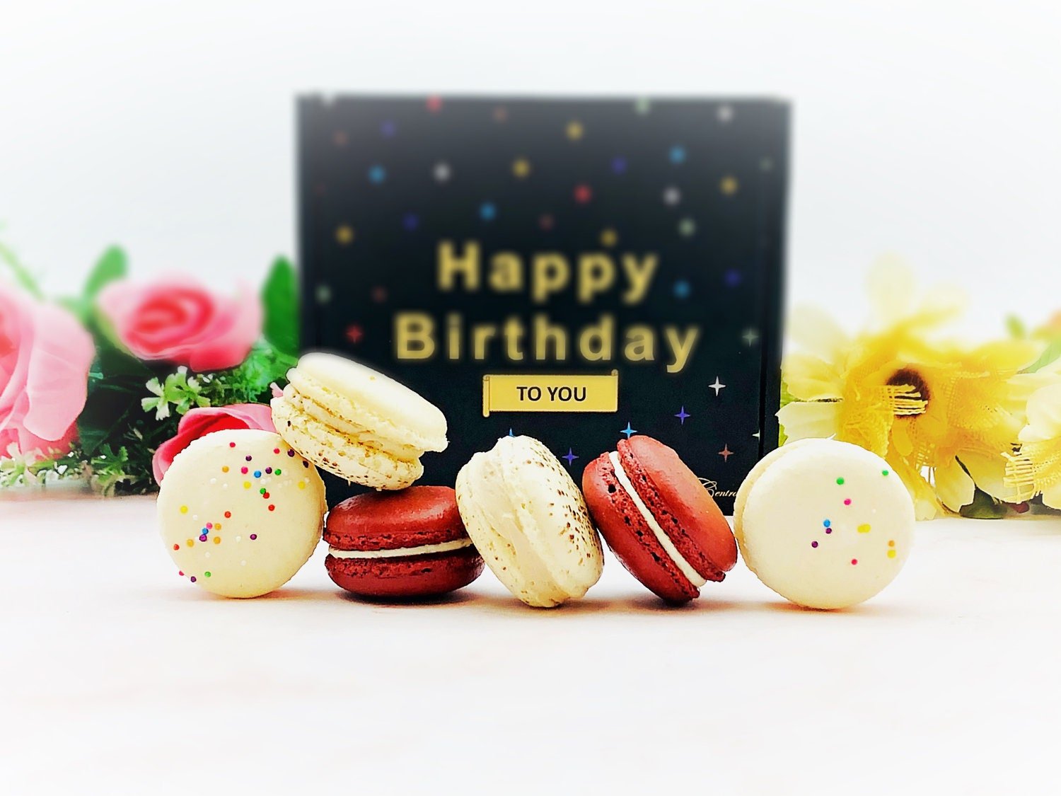 6 Pack Happy Birthday Macaron Set | a perfect gift for the birthday occasion - Macaron CentraleBerries Set