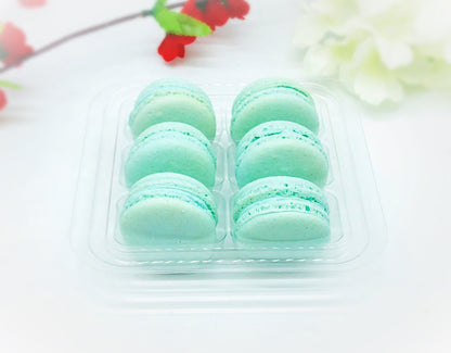 6 Pack light blue macarons | blueberry white chocolate buttercream macaron. - Macaron Centrale