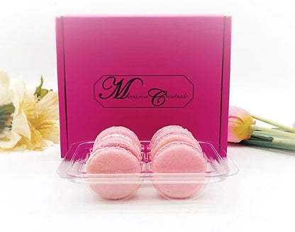 6 Pack light pink macarons | raspberry white chocolate buttercream macaron. - Macaron Centrale