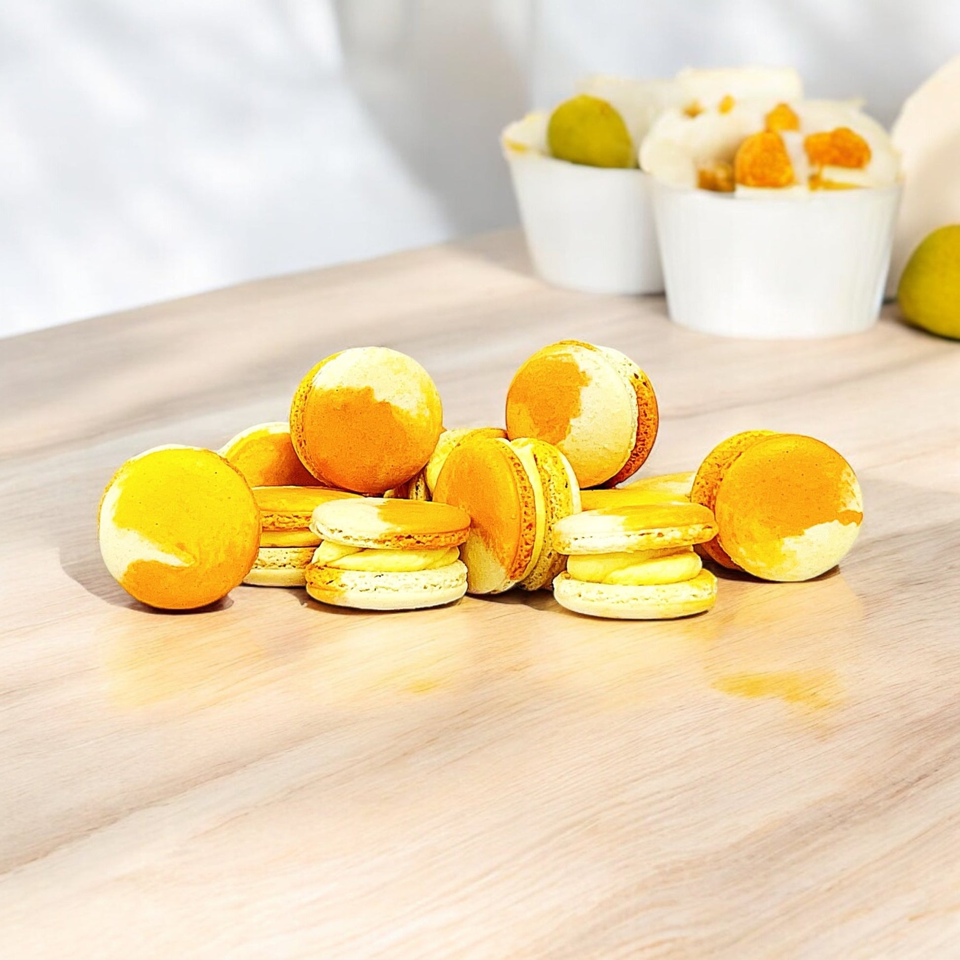 6 Pack Mango Lassi French Macarons - Macaron Centrale6 Pack