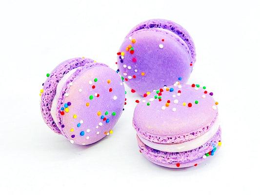 6 Pack Purple Birthday (Blueberry Pomegranate) French Macarons - Macaron Centrale