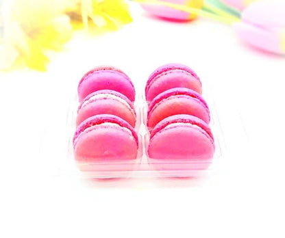 6 Pack raspberry French macarons - Macaron Centrale
