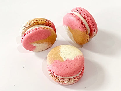 6 Pack Raspberry Praline French Macarons - Macaron Centrale