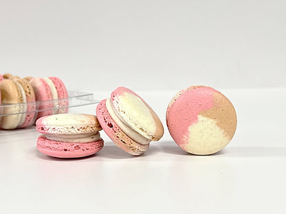 6 Pack Raspberry Praline French Macarons - Macaron Centrale