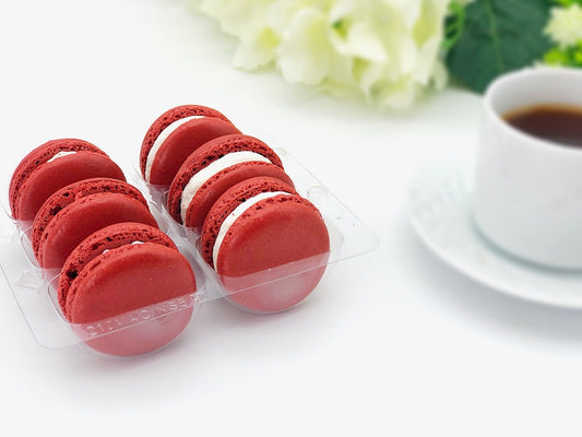6 Pack red velvet macarons | ideal for celebratory events. - Macaron Centrale