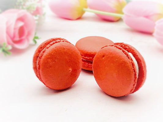 6 Pack Straw - Cherry Macarons - Macaron Centrale