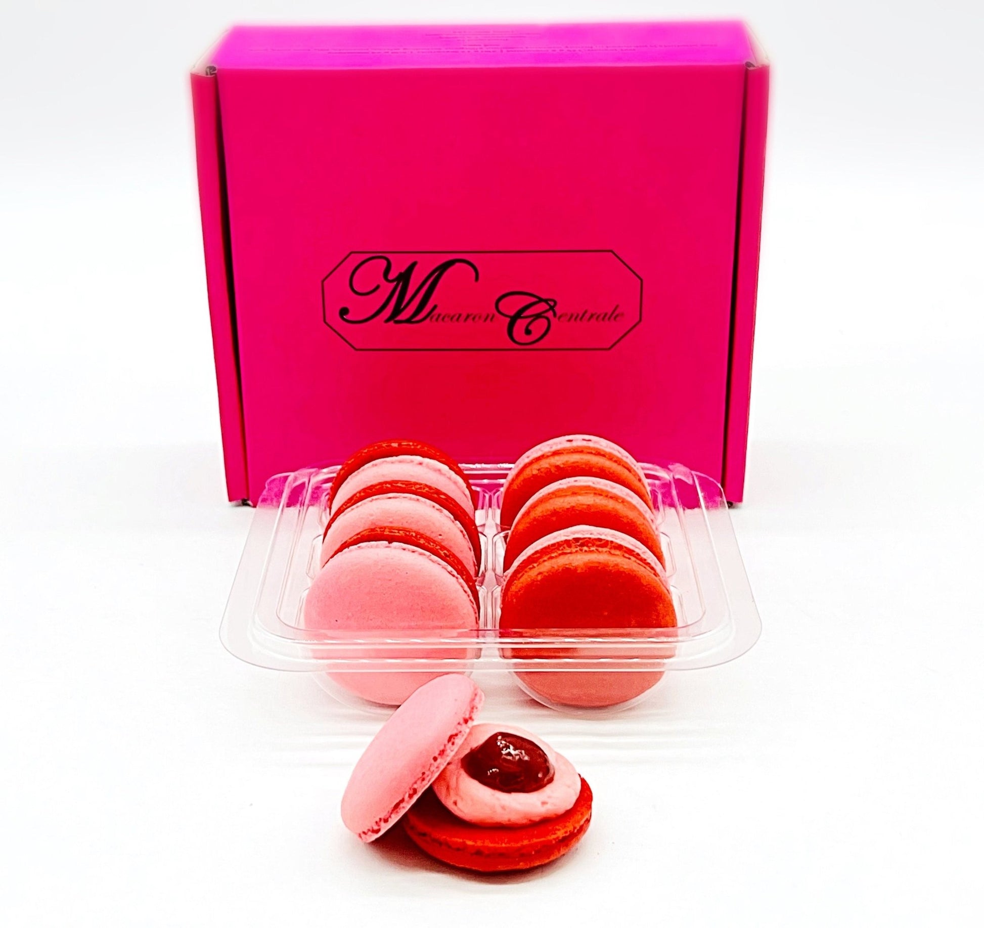 6 Pack Straw - Pomegranate Macarons - Macaron Centrale